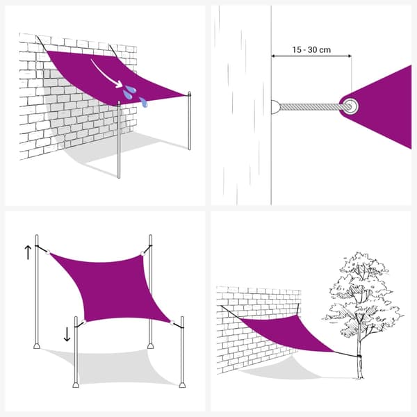 vidaXL skyggesejl lysegrå 5x4 m 100% polyester