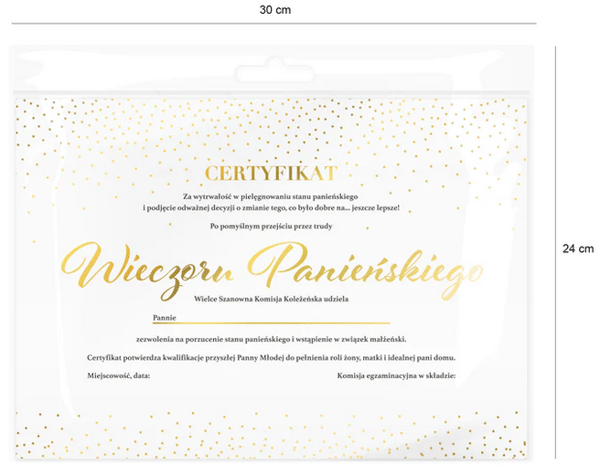 Souvenircertifikat Gyllene möhippa