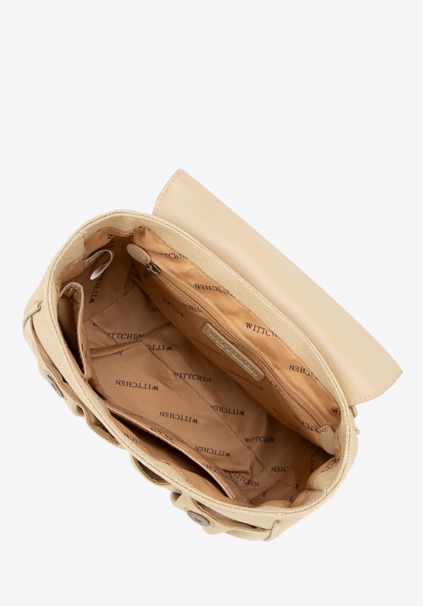 Wittchen Dame Mini Rygsæk med Klap, Beige, Bomuld
