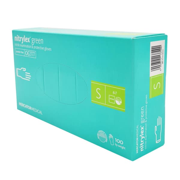 Mercator Nitrylex Green nitrilhandskar S gröna 100 stycken
