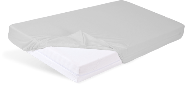 Bomullslakan 60x120x10 Slät med resår Grå