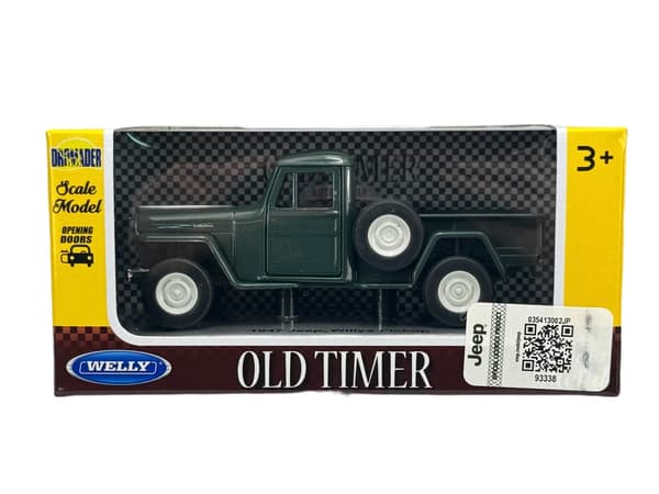 WELLY OLD TIMER 1947 JEEP WILLYS PICKUP GRØN 1:34 43822