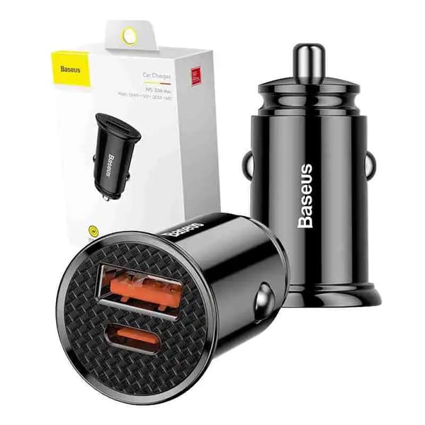 Baseus Circular PD QC4.0+ 5A 30W Autolaturi (Musta)