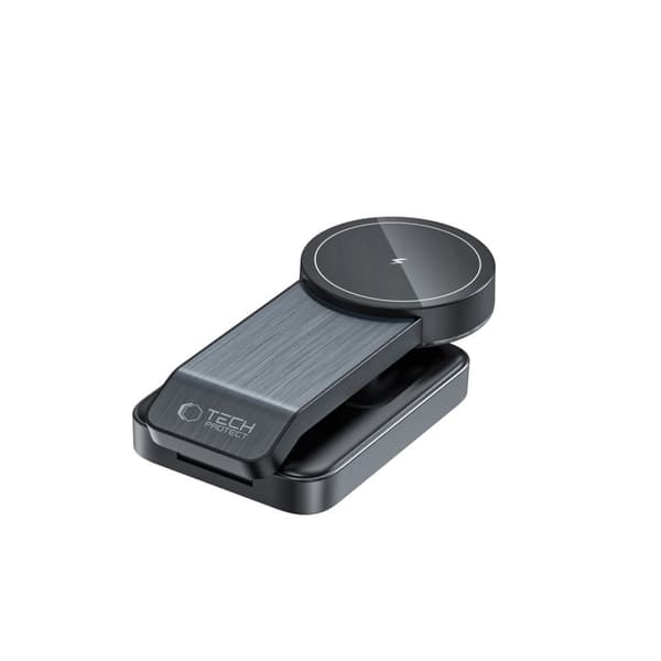 TECH-PROTECT QI15W-A28 3-i-1 magnetisk Magsafe trådløs oplader sort