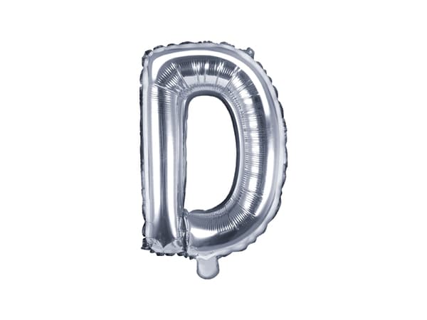 Folieballon Bogstav D 35cm sølv 1 stk.
