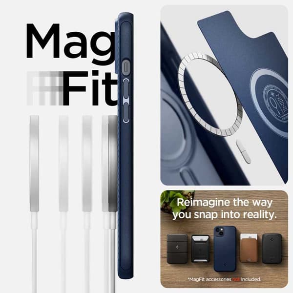Spigen Mag Armor - Skal till iPhone 15 Plus / iPhone 14 Plus (Marinblå)