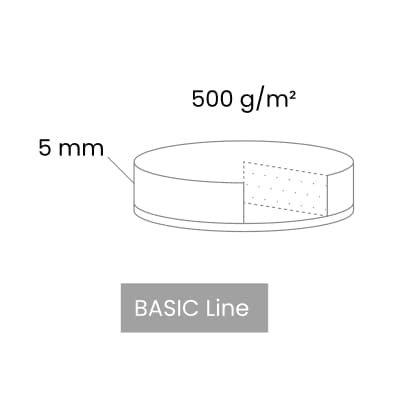 Filtpad självhäftande diameter 45 mm svarta 500 g/m2 förpackning 6 st BASIC