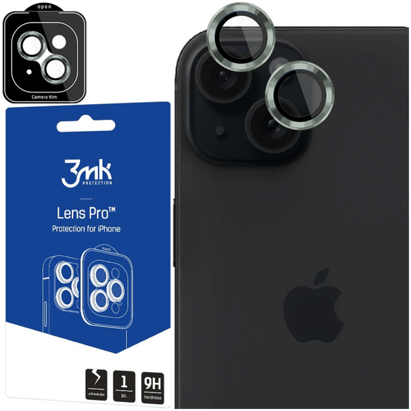 Apple iPhone 15 - 3mk Linsebeskyttelse Pro Alpine Grøn