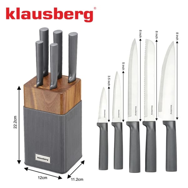 KNIVSET I AKACIABLOCK KLAUSBERG KB-7982