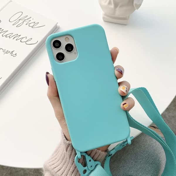 SILIKONSKAL TILL IPHONE 13 PRO MAX MINT BAKSIDAN MED SNÖBAND