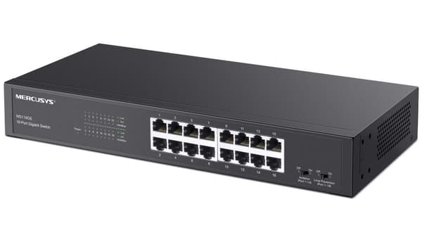 Mercusys MS116GS netværksswitch, 16 Gigabit-porte