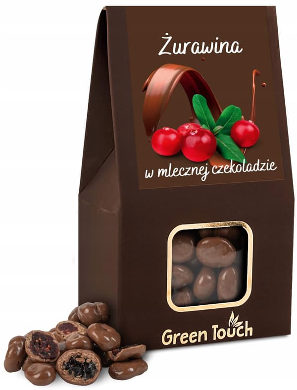 Tranbär i mjölkchoklad 100g Green Touch