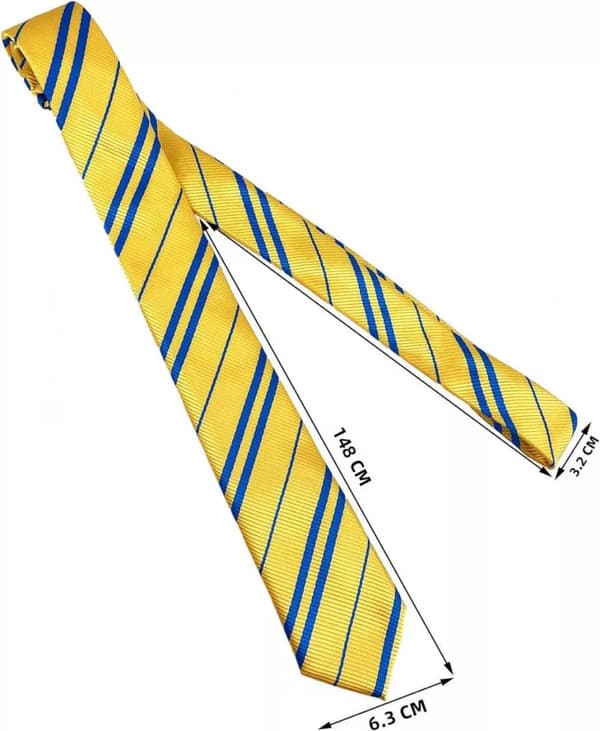 HERRSLIPS GUL MED BLÅ RÄNDER SMAL ELEGANT RANDIG