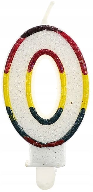 Glitter-numerokynttilä ""0"", 1 kpl.