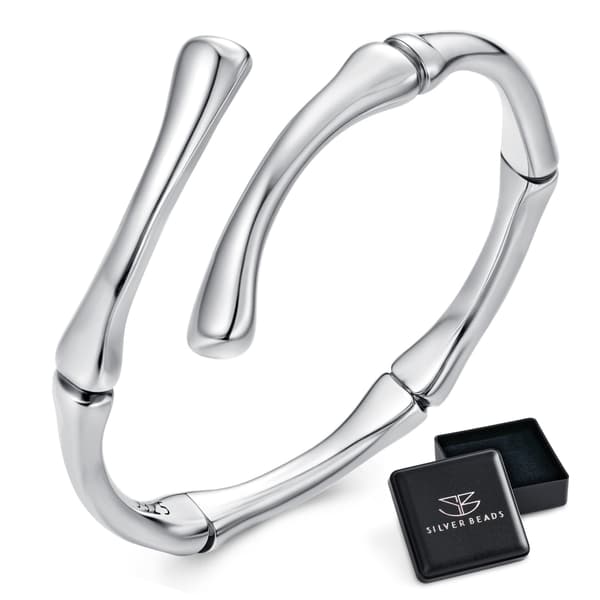 Universal silverring i bambu, 925 silver