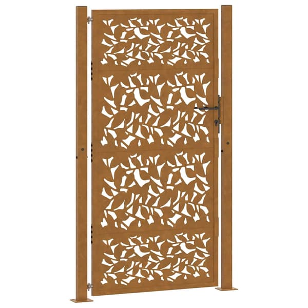 vidaXL havelåge 105x205 cm rustfrit stål med bladmønster