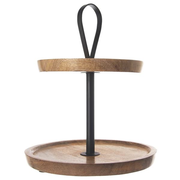 Puinen kaksitasoinen tarjotin MANGO 30 cm