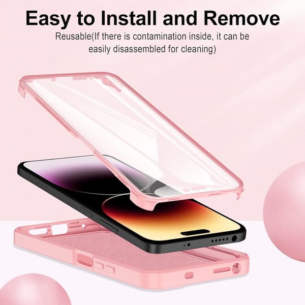 APPLE IPHONE 14 PRO MAX SILIKONIKUORI VAALEANPUNAINEN + NÄYTÖNSUOJA