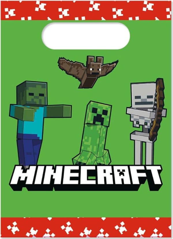 MINECRAFT papir gaveposer 4 stk.