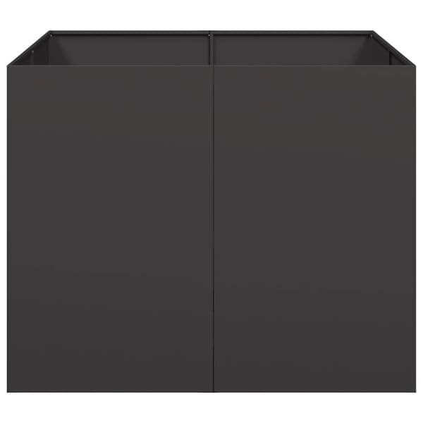 vidaXL urtepotte sort 100x100x80 cm stål
