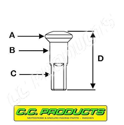 CC-NIPPEL 8G/300 (3,96 mm gevind, 7 mm hoved)