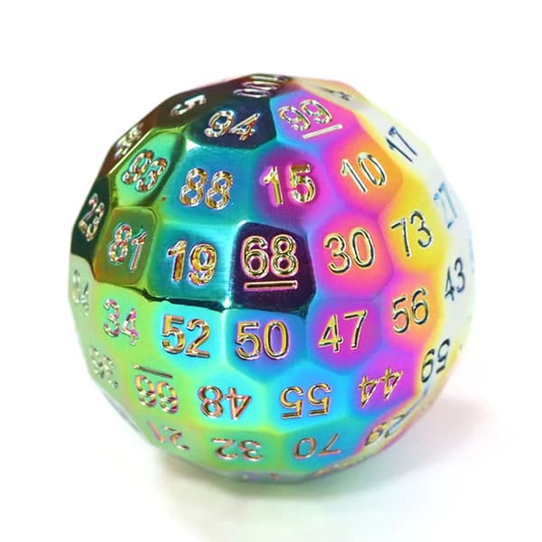 RPG Terning Alkymisk Kugle Metal Hundred-Sidet Terning D100