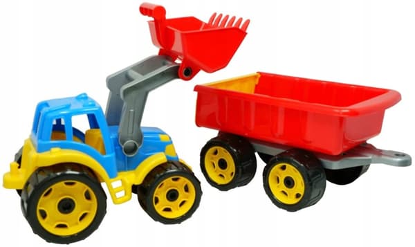 Stor traktor med släp och megagrävmaskin 64 cm 6221
