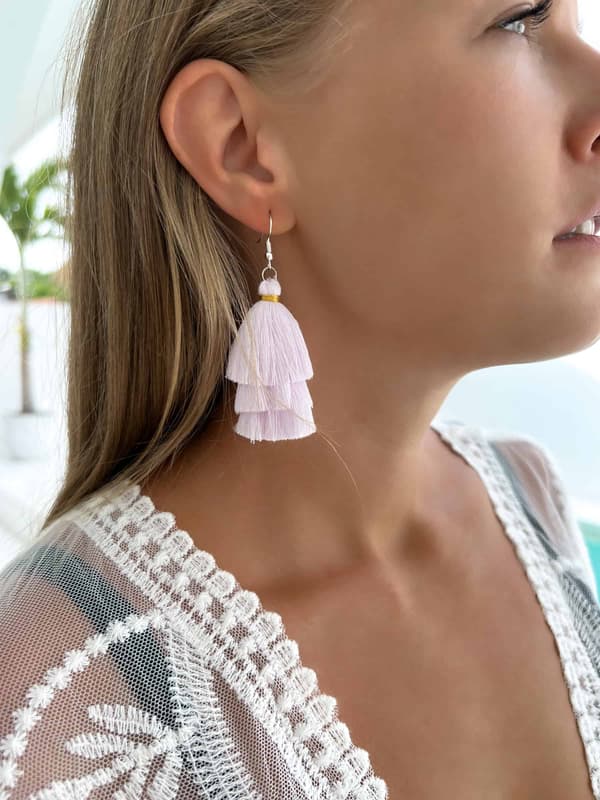 Øreringe Tassel Boho SISI lilla