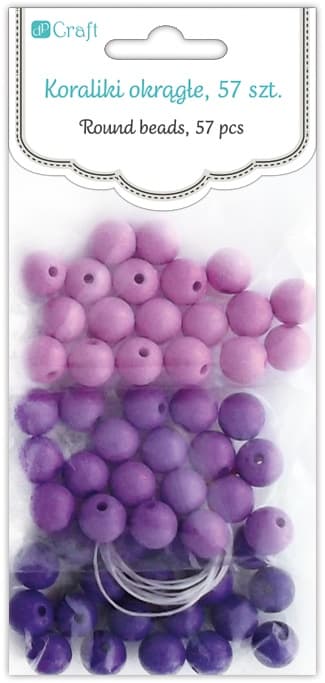 Koristehelmet, pyöreät, violetit pallot, 57 kpl.
