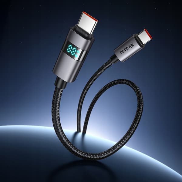 MCDODO-KABEL MED SKÄRM USB-C SNABBLADDNING USB TYP C 5A 100W 1M