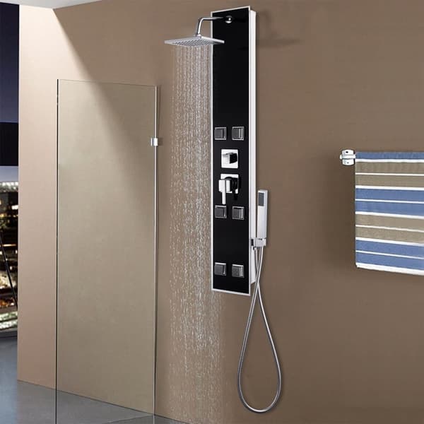 vidaXL brusepanel glas 18 x 42,1 x 120 cm sort