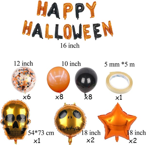 HALLOWEEN BALLONGDEKORATION STORT SET OM 28