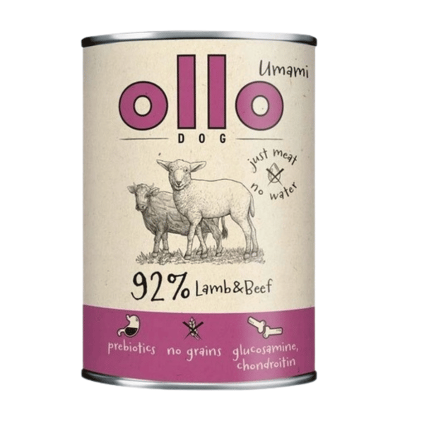 Ollo Umami vådfoder til hunde med lam og oksekød 6x850g