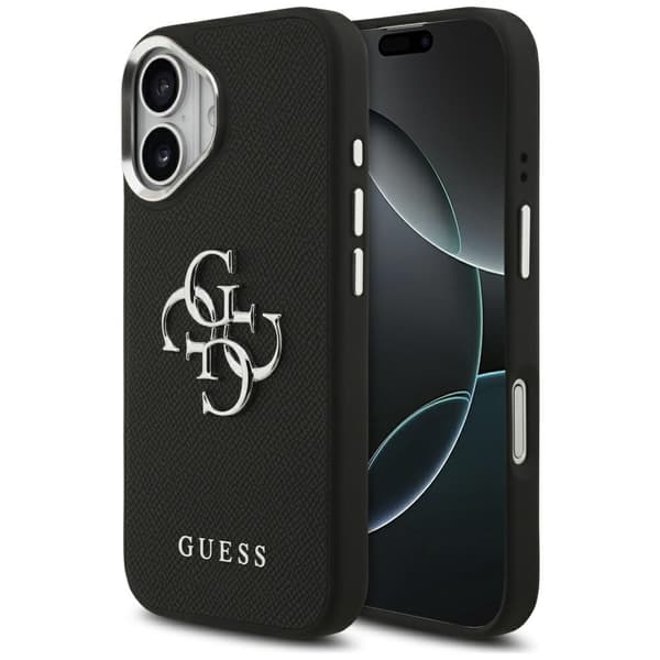 Guess Grained Big 4G Classic Logo cover til iPhone 17, sort