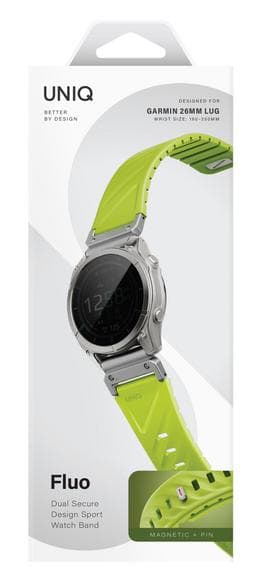 UNIQ Fluo Magnetisk Rem til Garmin Quick Release 26mm og QuickFit Lime