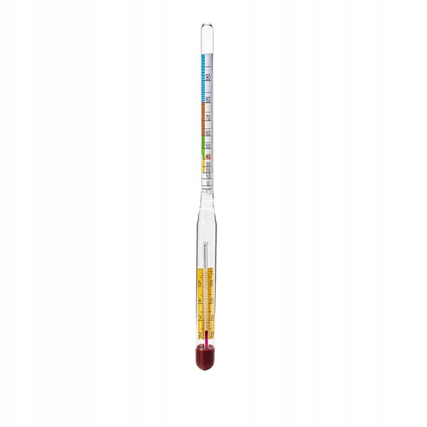 ALKOHOLMETER MED TERMOMETER 0-95% PROFESSIONEL VODKA-INDIKATOR AEROMETER