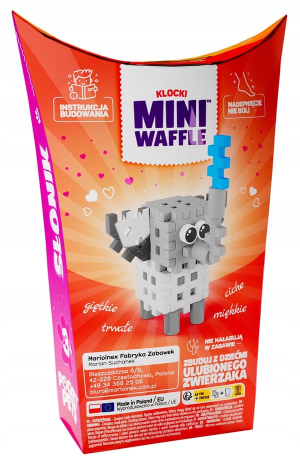 Marioinex Mini Waffle POCKET PETS - ELEFANT / ELEFANTsæt