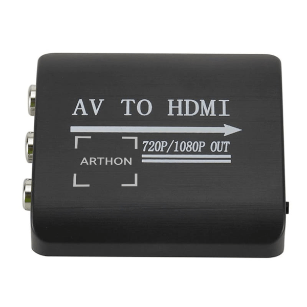 Konverter fra AV CVBS 3x RCA-stik til HDMI-adapter sort