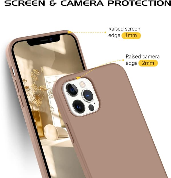 ETUI + 2x HÆRDET GLAS TIL APPLE IPHONE 12 PRO MAX BRUN SILIKONE