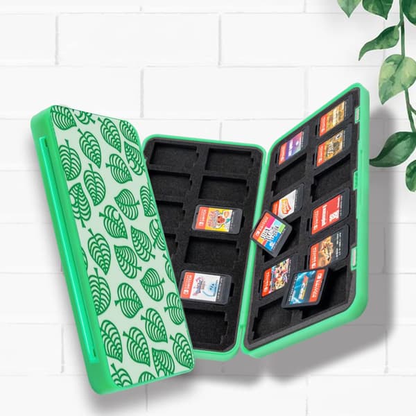 Fodral för Nintendo Switch OLED Micro SD-kort Green Leaves
