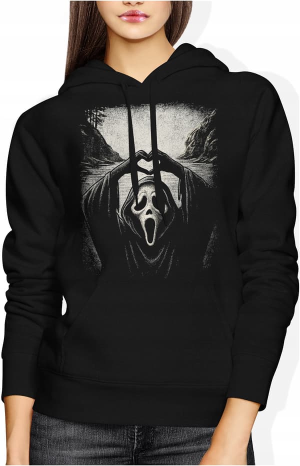 DAME SWEATSHIRT MED PRINT HORROR GHOSTFACE HALLOWEEN SCARY GHOST SCREAM M