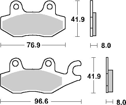 SBS bremseklodser KH165 / KH215 racing dobbelt kulstofsort