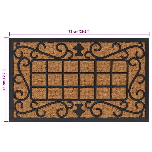 vidaXL dørmåtte, rektangulær, 45x75 cm, gummi og kokosfiber