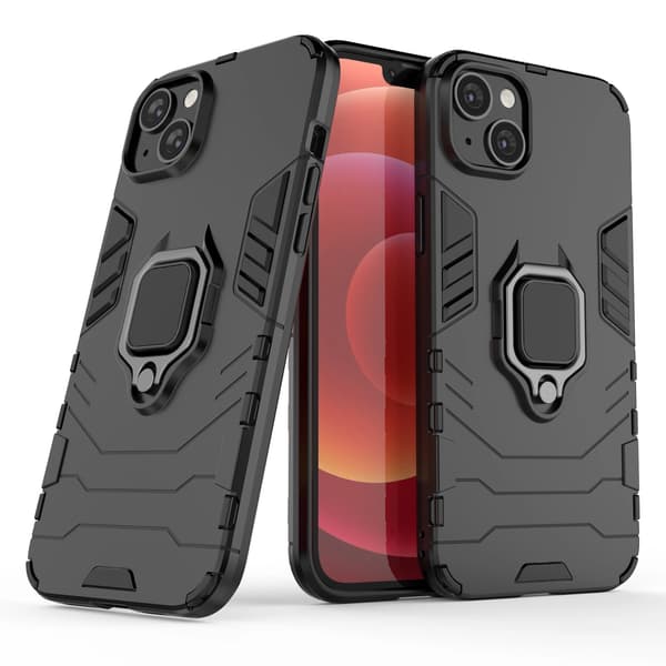 Ring Armor cover til iPhone 14 Pro Max pansret cover magnetisk holder ring sort