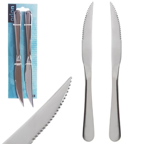 Knive til bøffer og burgere i stål 2 stk.