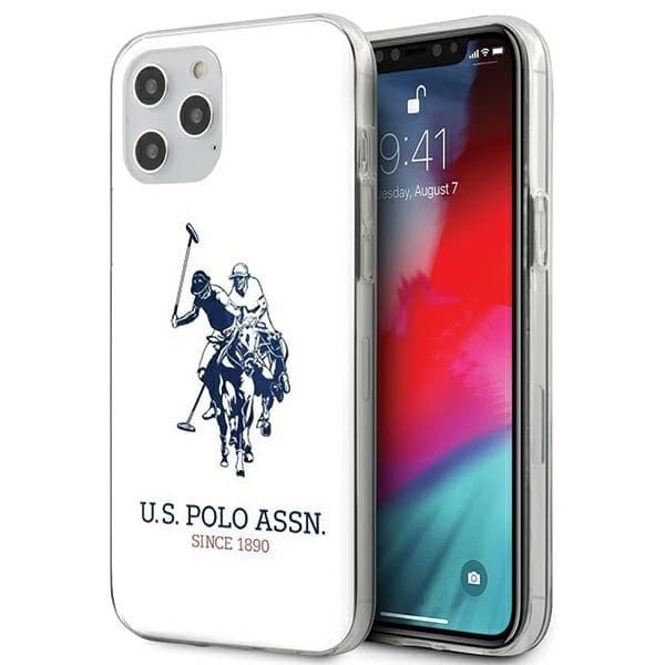 US Polo USHCP12LTPUHRWH iPhone 12 Pro Max 6,7 vit/vit Glänsande stor logotyp