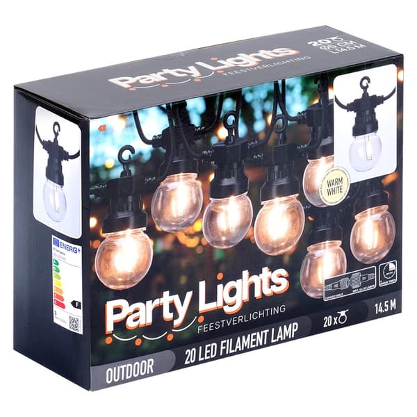 LED-puutarhagarlanda 9,5 m 20 kpl
