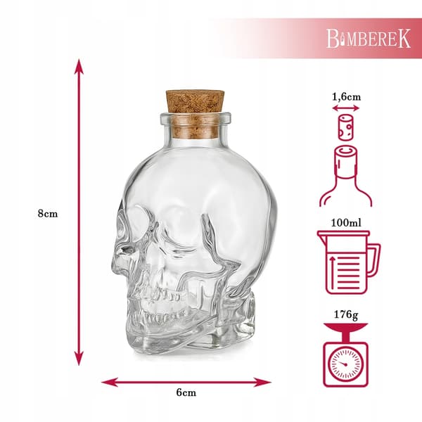 Glaskaraff Dödskalleflaska 100ml Alkoholflaskor Presentdekoration