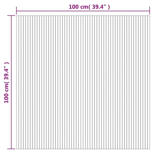 vidaXL Suorakulmainen matto, harmaa, 100x100 cm, bambu