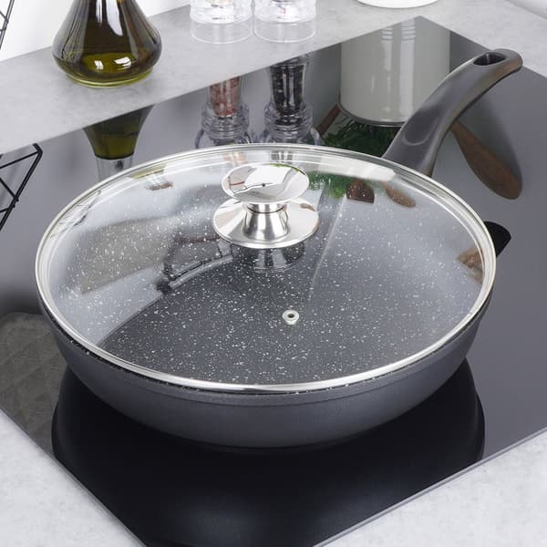 Granitpande med glaslåg GRANDE 28 cm
